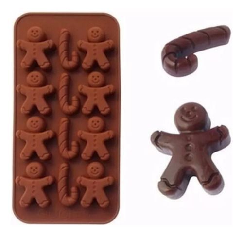 4 Molde De Chocolate Molde De Silicona Molde Galleta Navidad-3