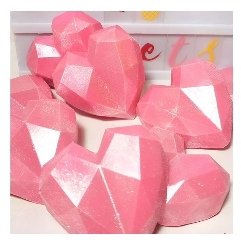 2 Moldes Mini Corazon Diamante Molde Corazón Geometrico 15-4