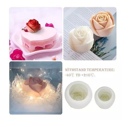 Molde Silicona Moldes Para Hacer Velas Molde Jabones Rosa 3d-6