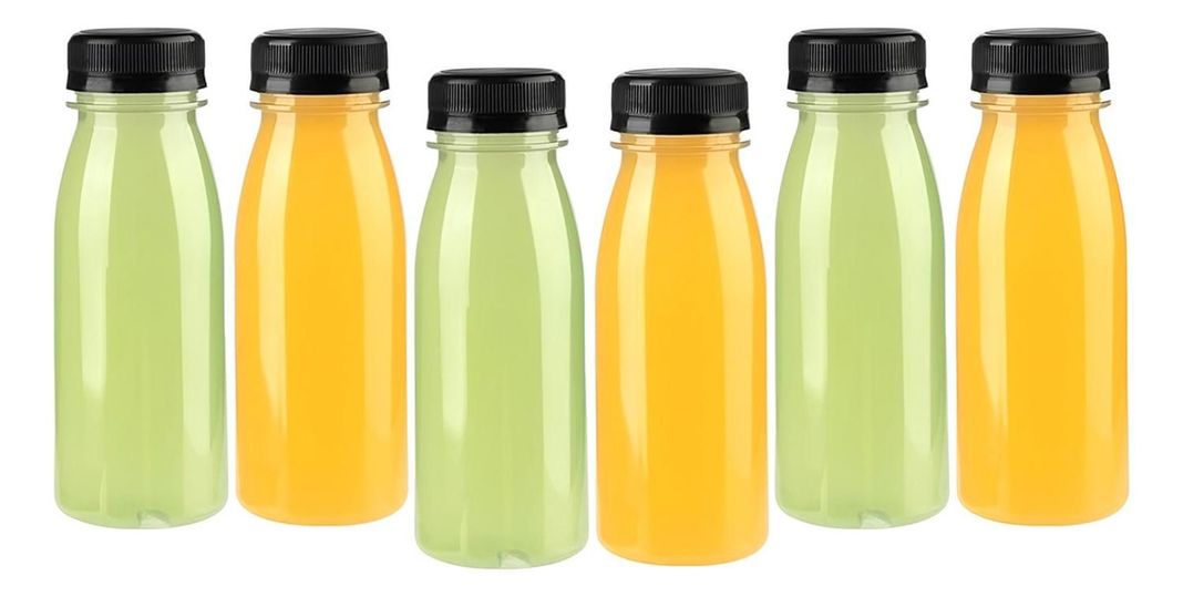 6 Botellas Plasticas Transparentes Botella Con Tapa 300ml Transparente