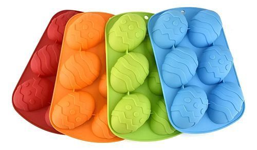 Pack X4 Molde Chocolates Silicona Huevo Moldes Huevos Pascua-0