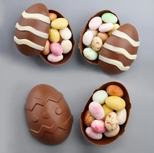 Pack X4 Molde Chocolates Silicona Huevo Moldes Huevos Pascua-1