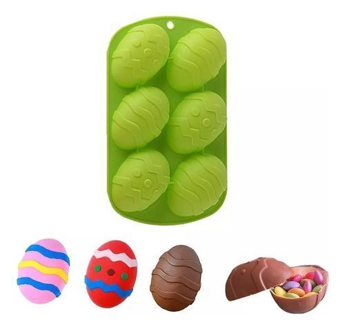 Pack X4 Molde Chocolates Silicona Huevo Moldes Huevos Pascua-3