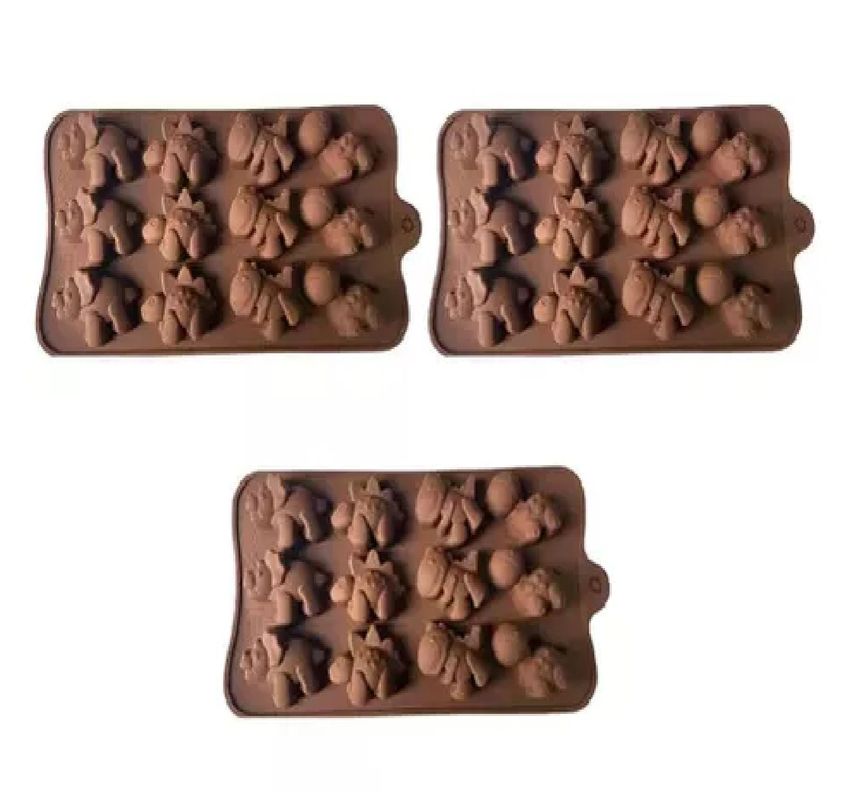 Pack X3 Moldes De Chocolate Dino Molde Chocolate Dinosaurios-0