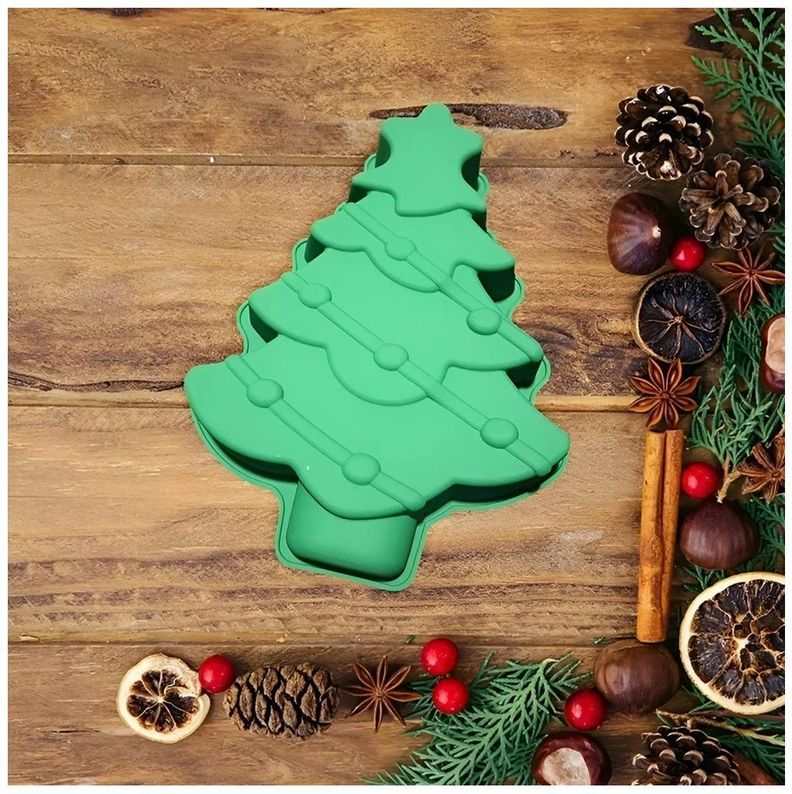 Molde Silicona Navidad Moldes De Silicona Reposteria Arbol-1