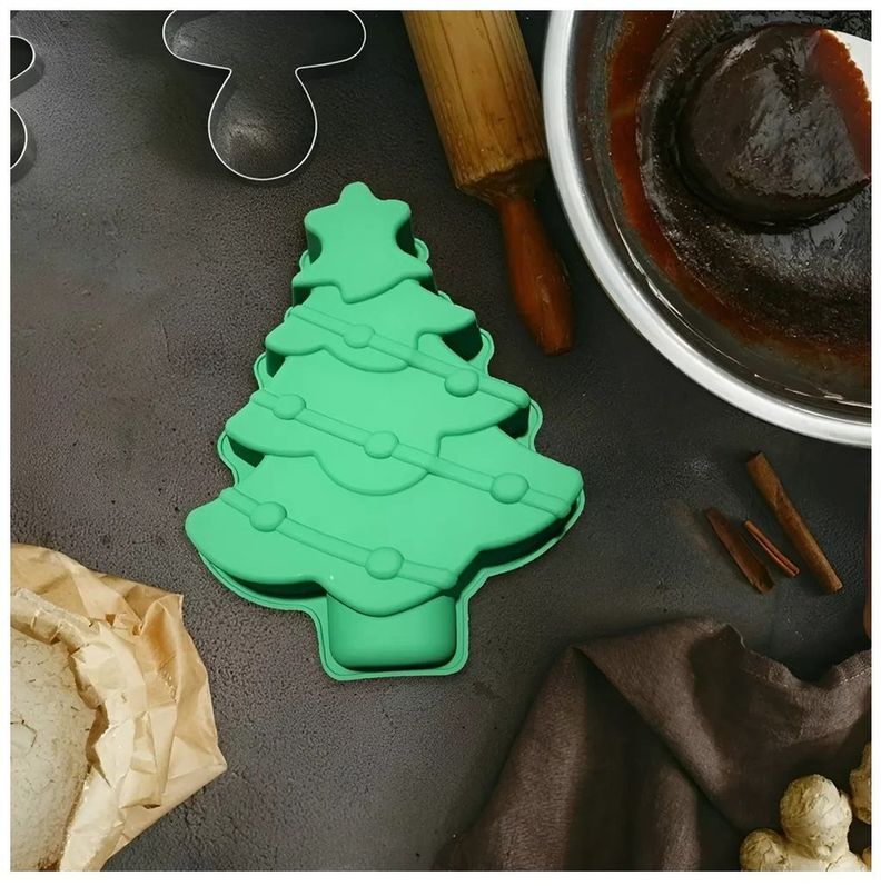 Molde Silicona Navidad Moldes De Silicona Reposteria Arbol-6