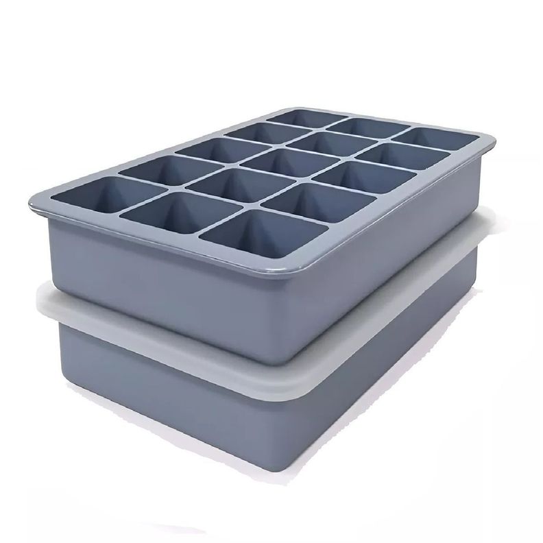 2 Cubetas Silicona Cubetera Silicona Cubetas Hielo C/tapa 15c-0