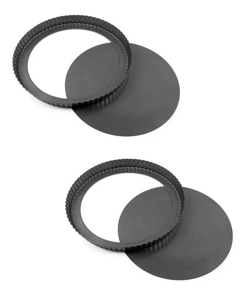 Pack X2 Molde Desmontable Moldes Desmontables Tartaleta 32cm Gris