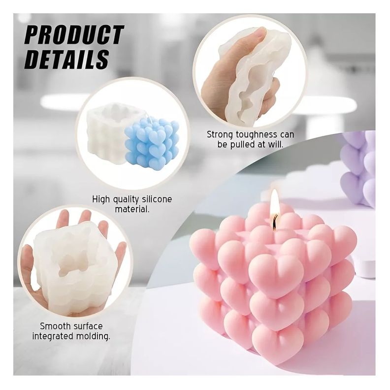 Pack X2 Molde Para Velas Moldes Para Hacer Velas Corazon 3d-1