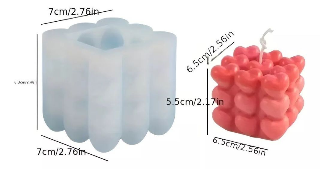 Pack X2 Molde Para Velas Moldes Para Hacer Velas Corazon 3d-6