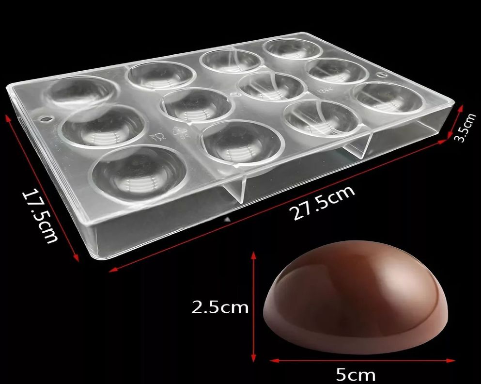 Molde De Chocolate Molde Policarbonato Chocolate 12 Esferas-2
