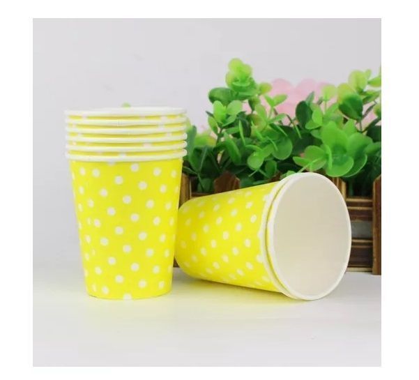 10 Vasos Desechables Decoración Cumpleaños Amarill-1