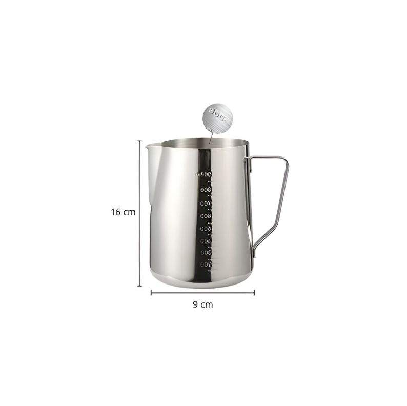 Espumador De Leche Jarra Leche Acero Lechero Barista 1300ml-2