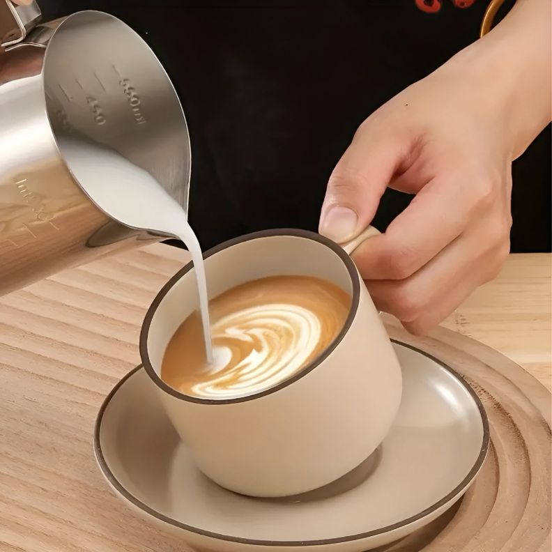 Espumador De Leche Jarra Leche Acero Lechero Barista 1300ml-4