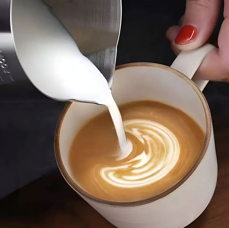 Espumador De Leche Jarra Leche Acero Lechero Barista 1300ml-6