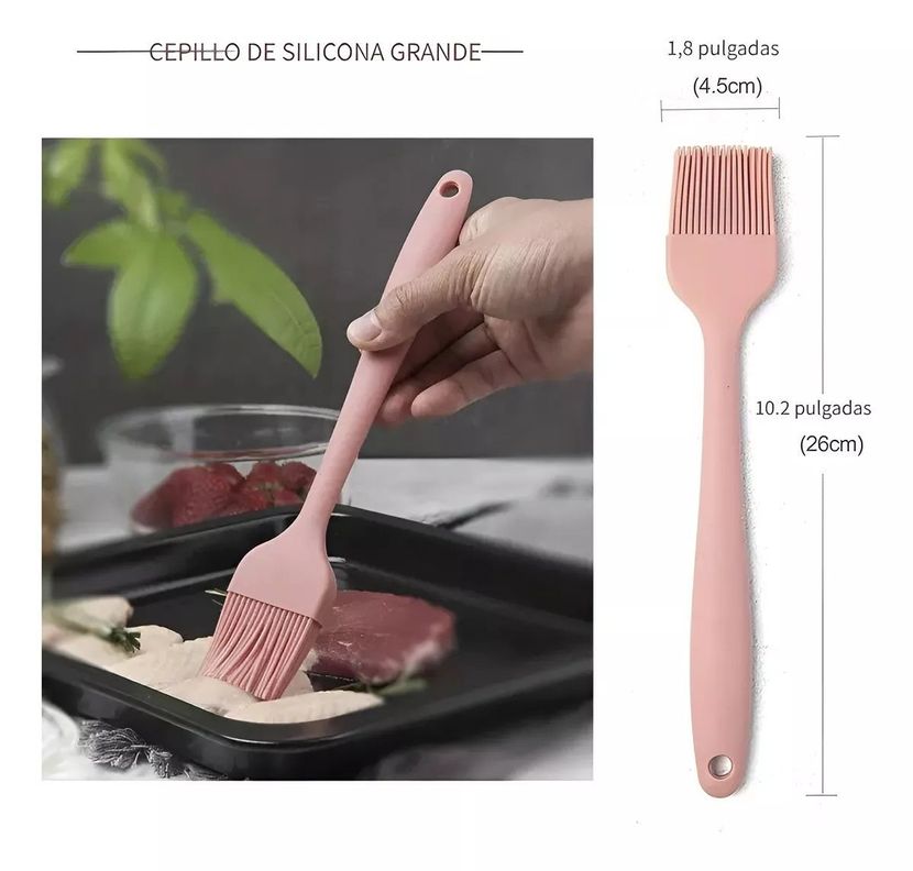 Pack X2 Mezquino Silicona Brochas Silicona Utensilios Cocina-1