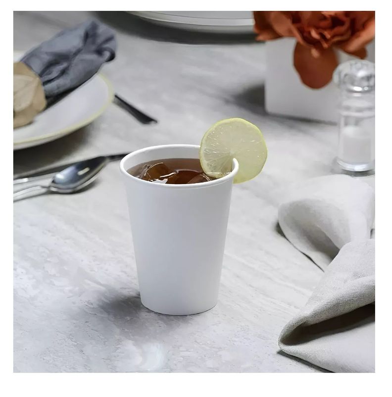 150 Vasos plasticos desechables vasos polipapel c/tapa 12 Oz-1