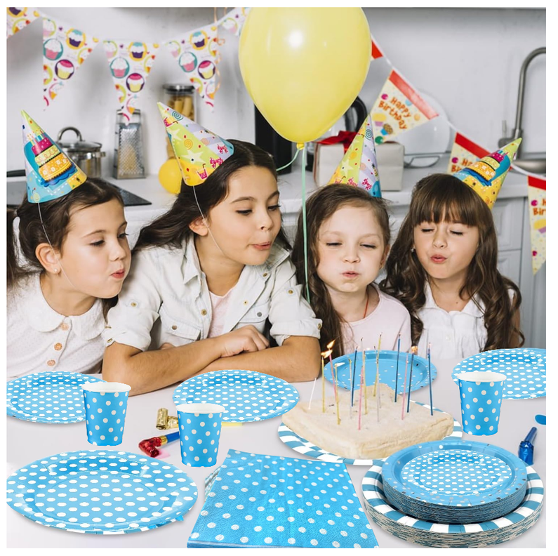 20 Servilletas Decoracion De Cumpleaños Servilleta Celeste-6