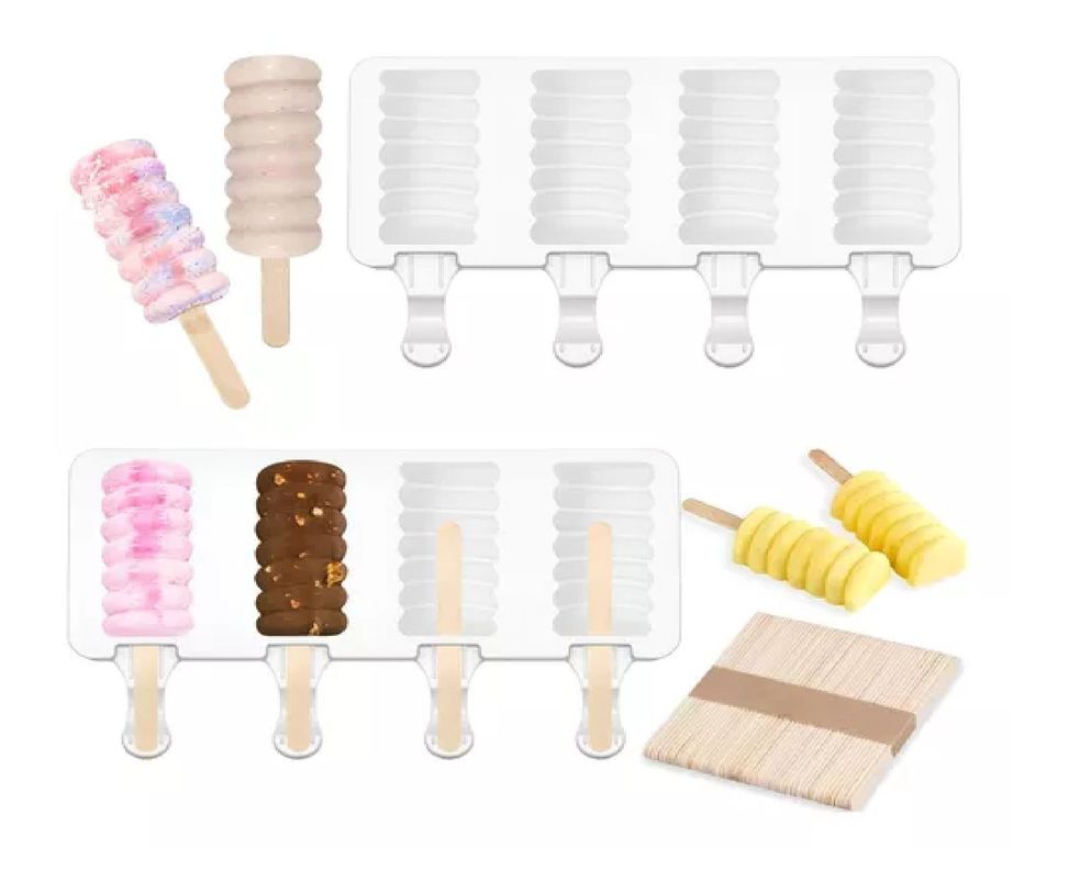 2 Molde Helado Silicona Molde Helados Moldes Paletas Mini395-0