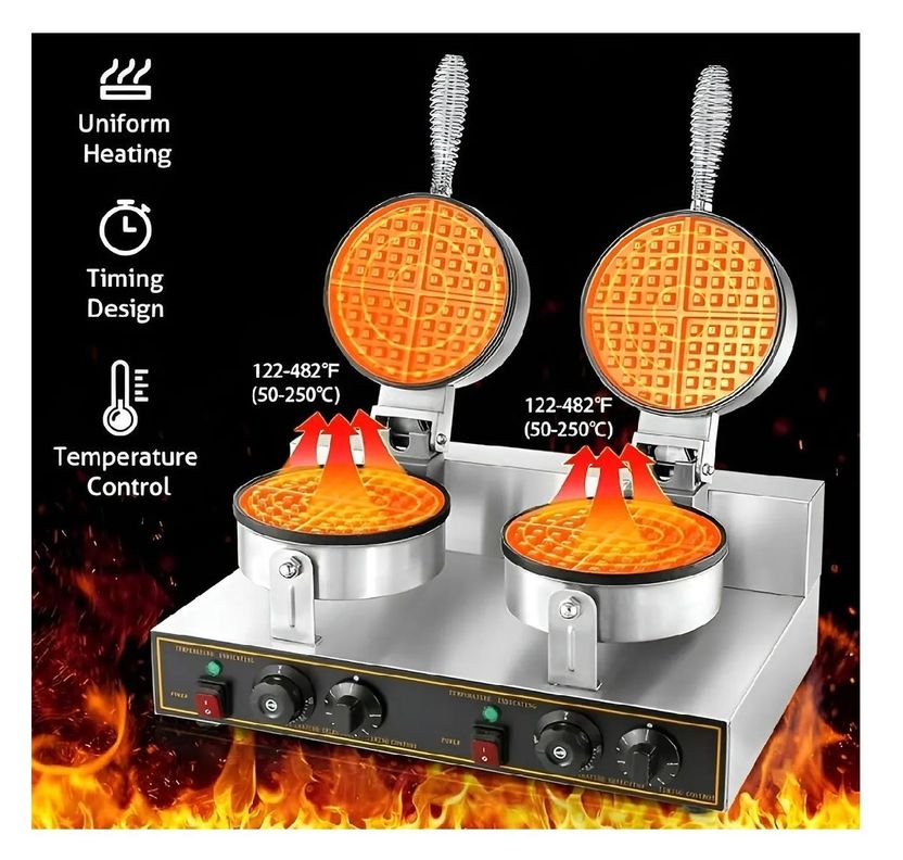 Waflera Doble Maquina Para Waffles Waflera Grande 2400w-3