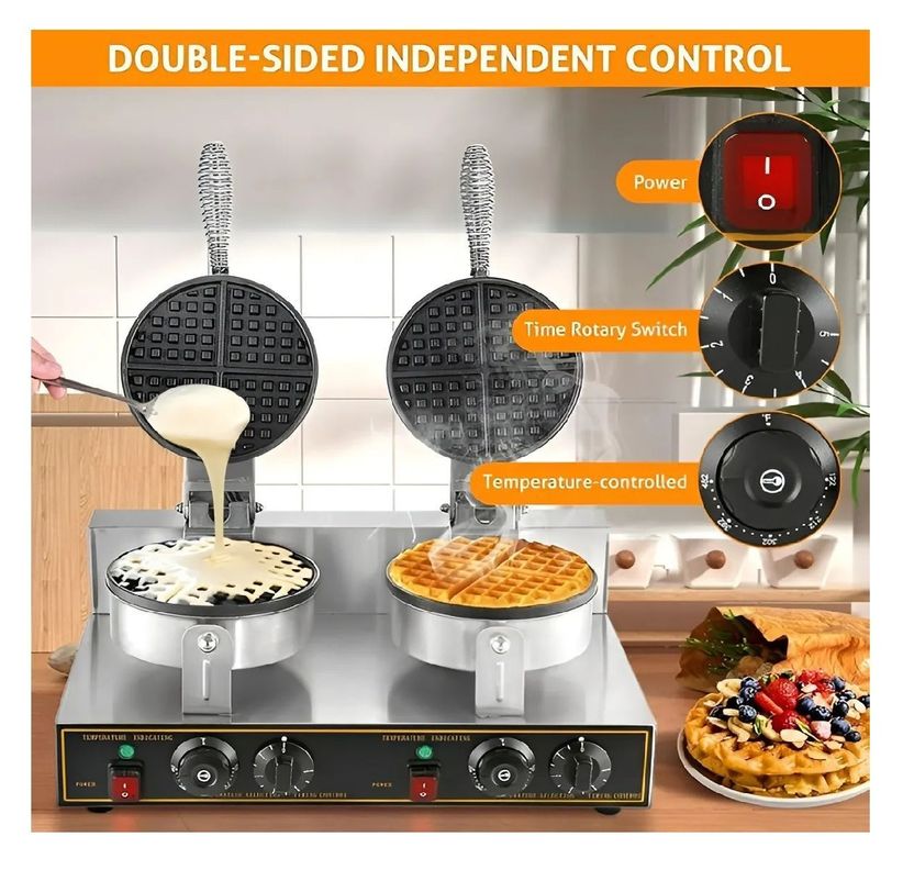 Waflera Doble Maquina Para Waffles Waflera Grande 2400w-7