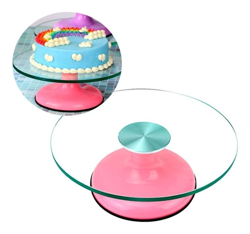 Base Giratoria Tortas Plato Giratorio Base Vidrio 30cm -1