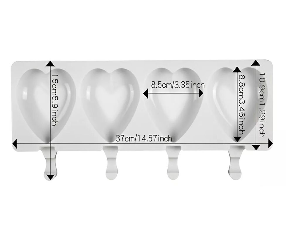2 Moldes Silicona Reposteria Molde Helados Paletas Corazon-2