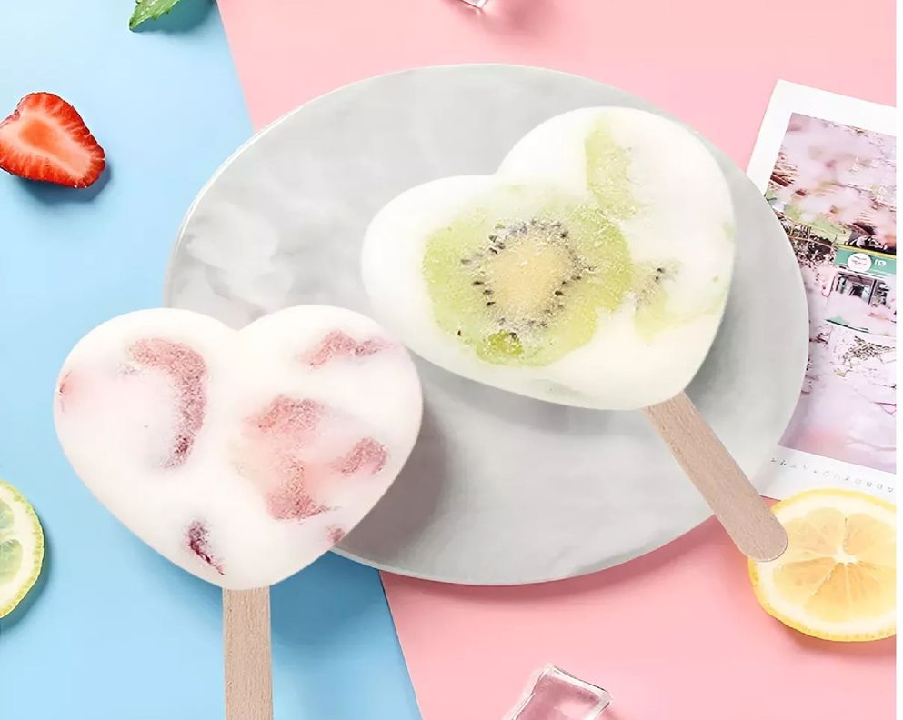 2 Moldes Silicona Reposteria Molde Helados Paletas Corazon-3
