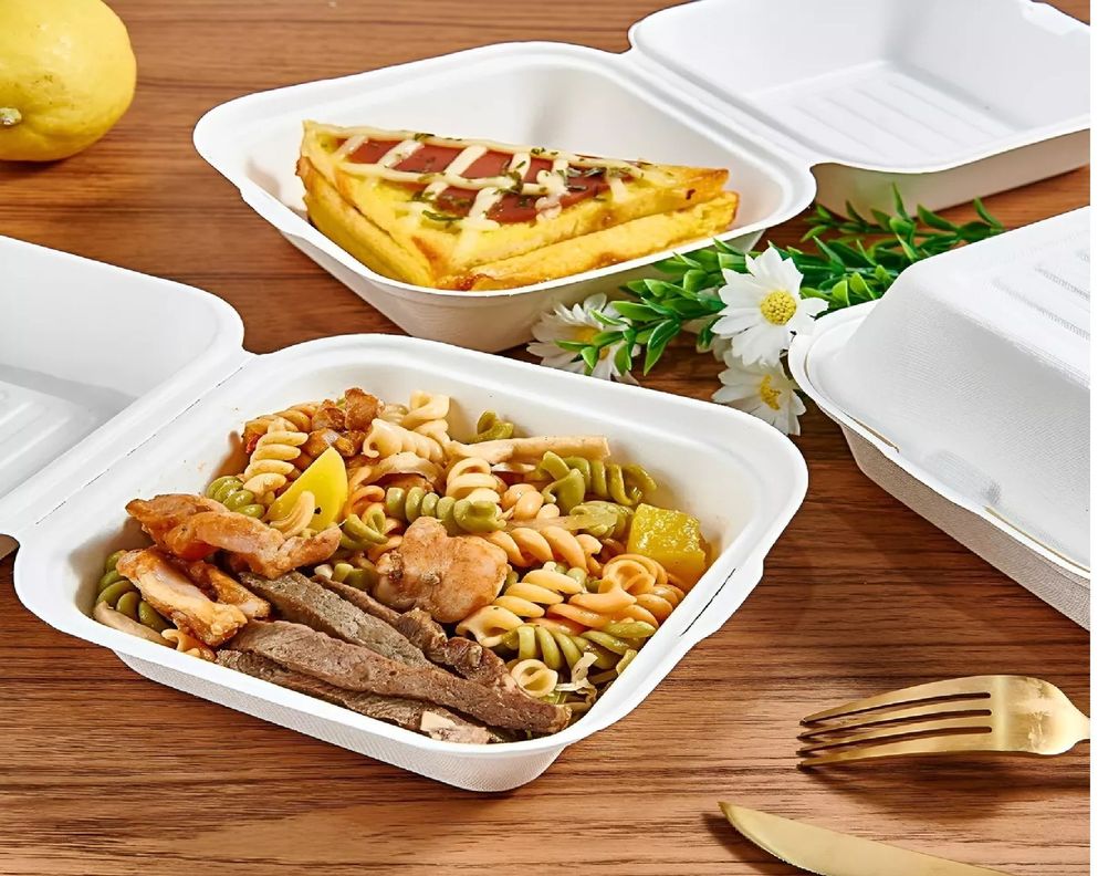 100 Envase Desechables Contenedor De Alimentos compostables-6