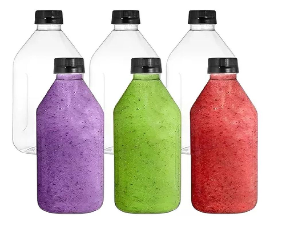12 Botellas Con Tapa Botellas Plasticas Transparentes 1000ml-1
