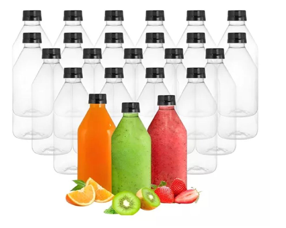 X24 Botellas Plasticas Transparentes Botella C/tapa 1000ml-0
