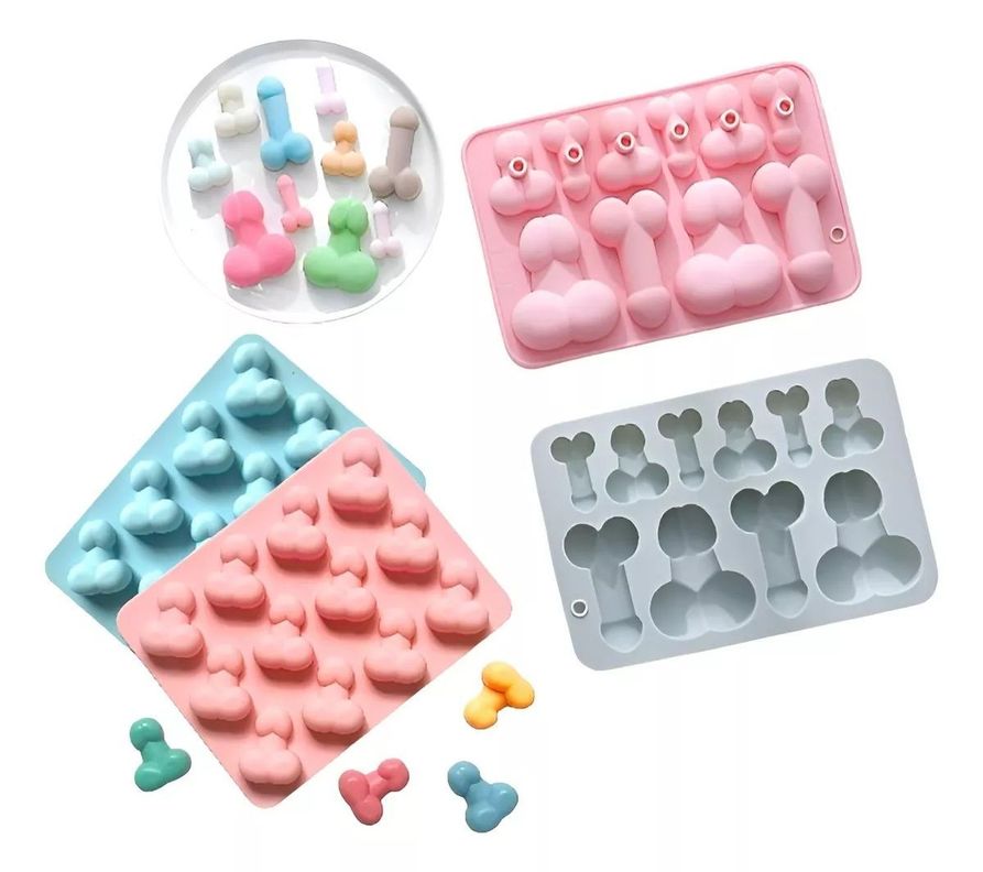 Pack X4 Moldes De Silicona Reposteria Penes Molde Silicona-0