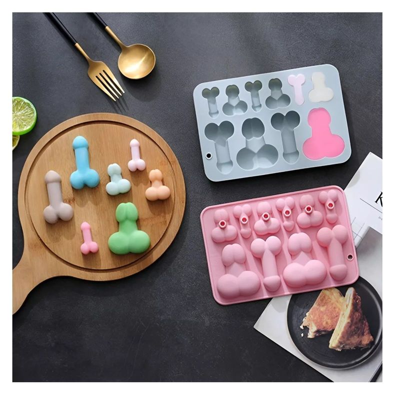 Pack X4 Moldes De Silicona Reposteria Penes Molde Silicona-1