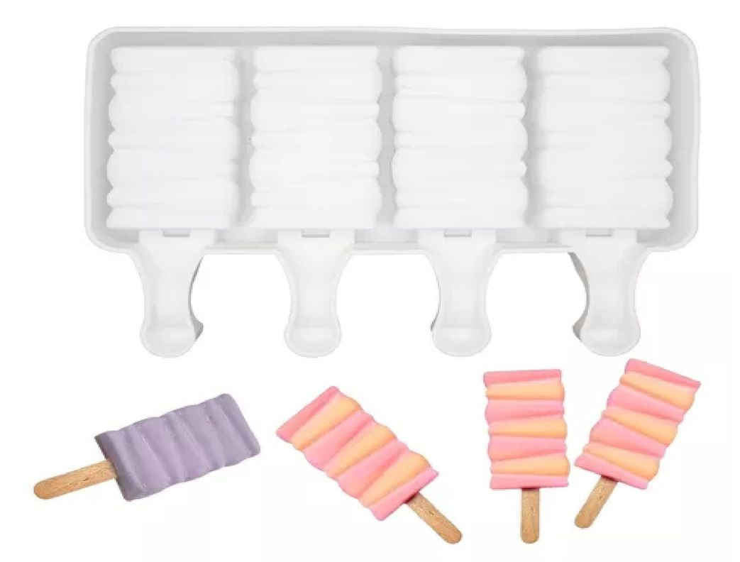 Pack X2 Moldes De Silicona Para Helados Molde Helado Pale419-1