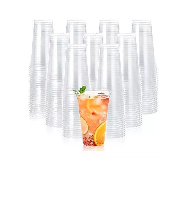200 Vaso Plastico Desechable Vasos Transparentes 16oz 500ml-0