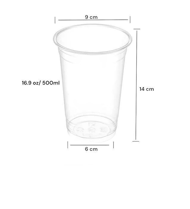 200 Vaso Plastico Desechable Vasos Transparentes 16oz 500ml-1