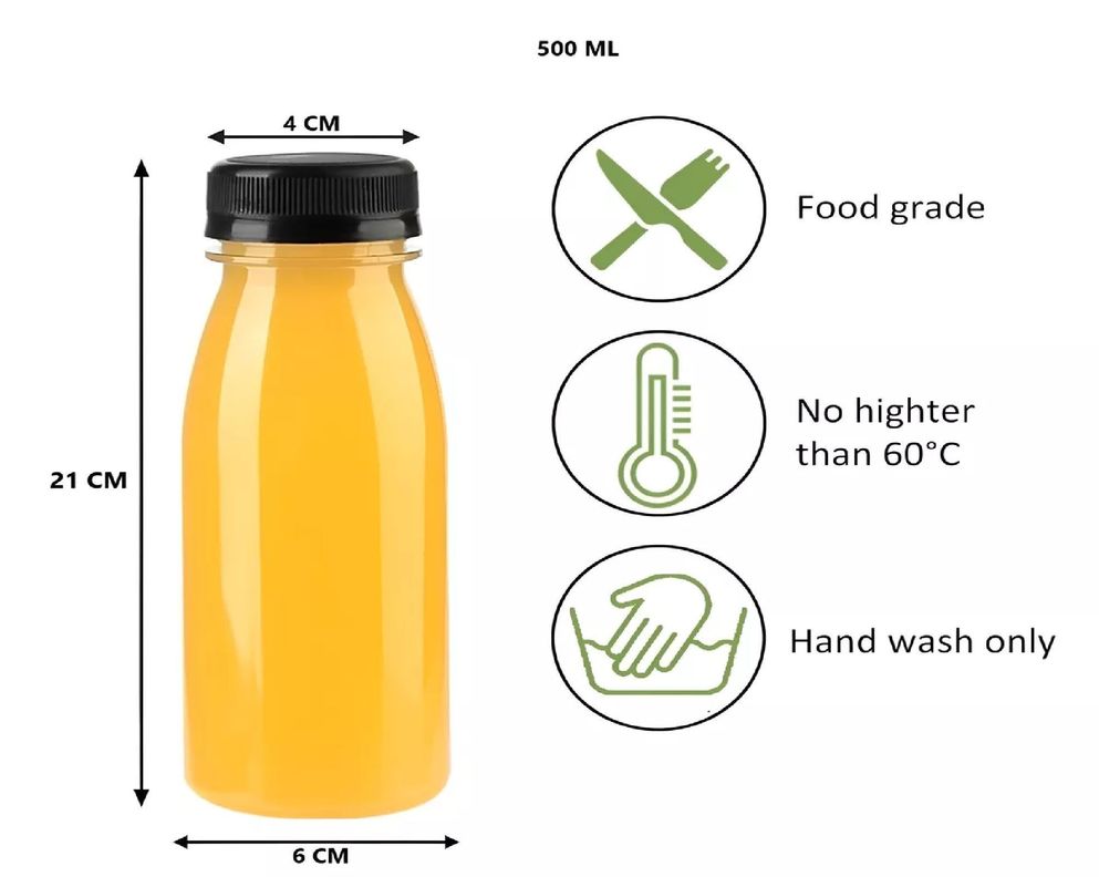 6 Botellas Plasticas Transparentes Botella Con Tapa 500ml-2