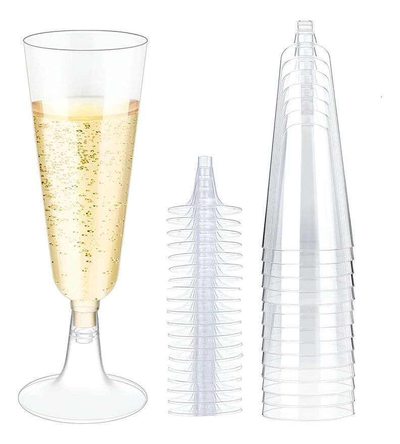 10 Copas De Champagne Copa Acrilico Copa Plastico 5oz/162ml Blanco