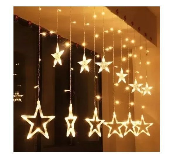 2 Luces Navideñas Cascadas Estrella Luces Cascadas Calida 3m-3