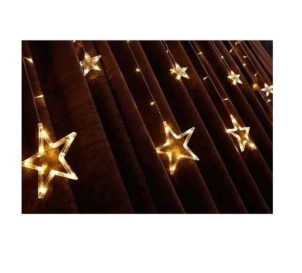 2 Luces Navideñas Cascadas Estrella Luces Cascadas Calida 3m-4