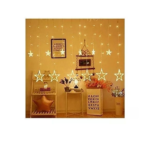 2 Luces Navideñas Cascadas Estrella Luces Cascadas Calida 3m-6