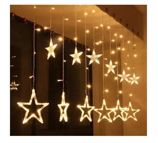 2 Luces Navideñas Cascadas Estrella Luces Cascadas Calida 3m-2