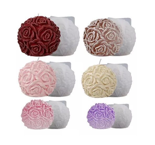 Molde Silicona Moldes Jabones Moldes Para Hacer Velas Rosas-6