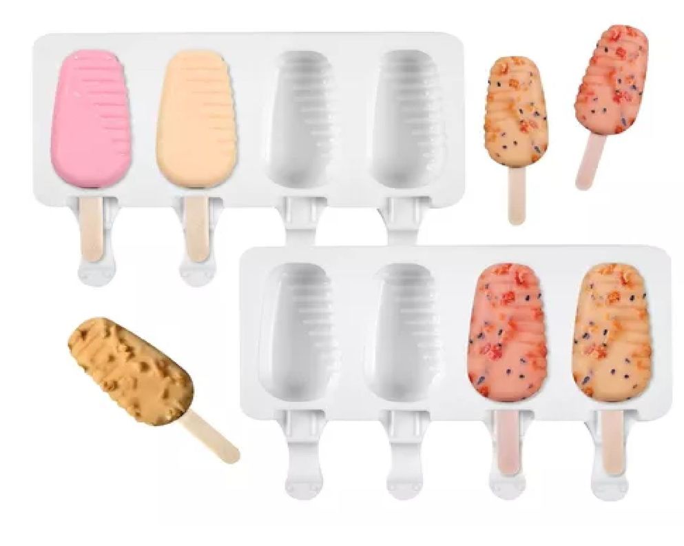 X2 Moldes De Silicona Para Helados Molde Helado Paletas 420-1