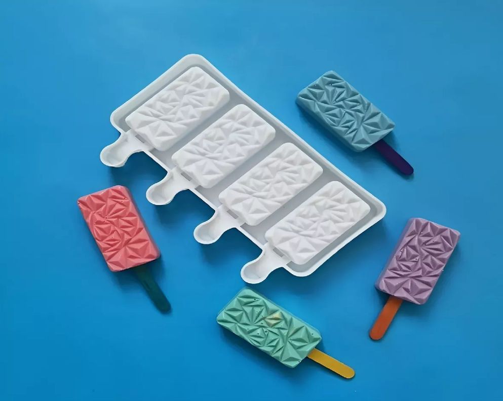4 Moldes De Silicona Reposteria Molde Helados Molde Diamante-6