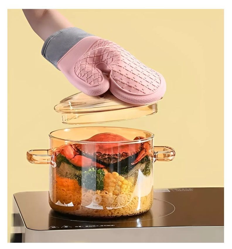 Guante Silicona Para Horno Toma Olla Guantes Cocina 27 Cm Rosa-1