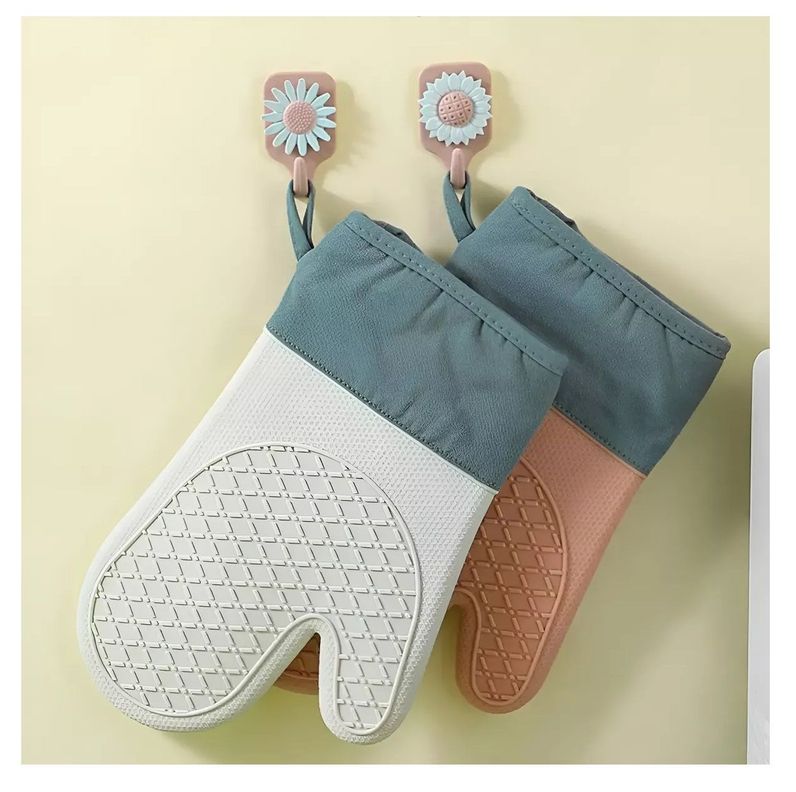 Guante Silicona Para Horno Toma Olla Guantes Cocina 27 Cm Rosa-3