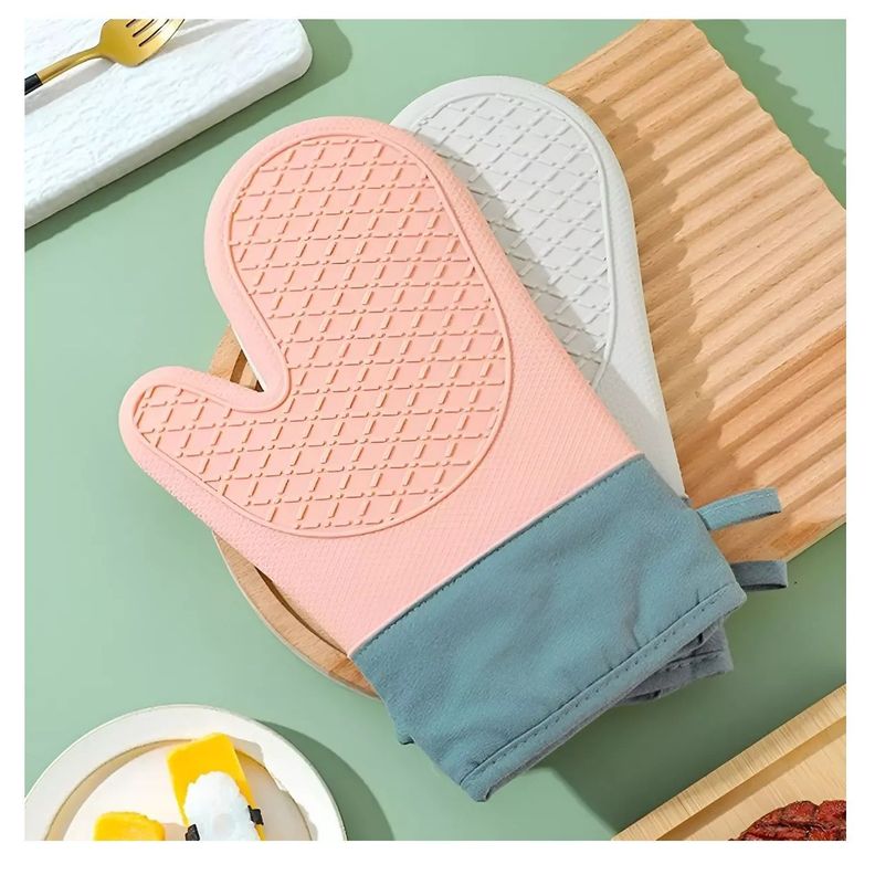 Guante Silicona Para Horno Toma Olla Guantes Cocina 27 Cm Rosa-6