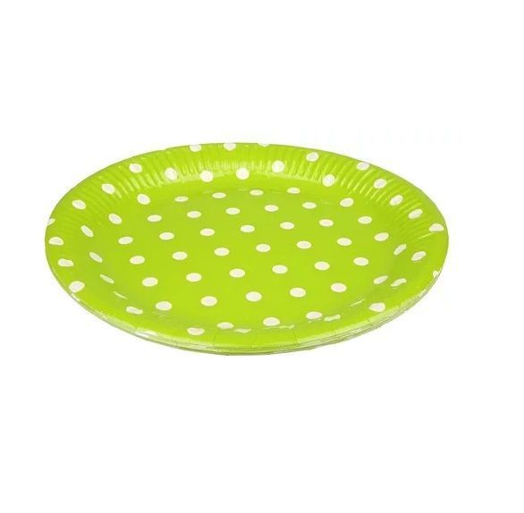 10 Platos Cumpleaños Platos De Cumpleaños Desechables 23cm verde-1