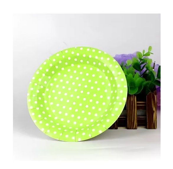 10 Platos Cumpleaños Platos De Cumpleaños Desechables 23cm verde-3